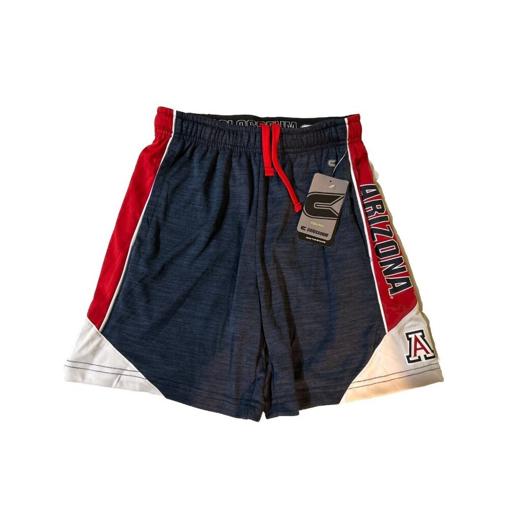 NEW Arizona Wildcats Colosseum Navy Drawstring Basketball Shorts Youth M 12-14